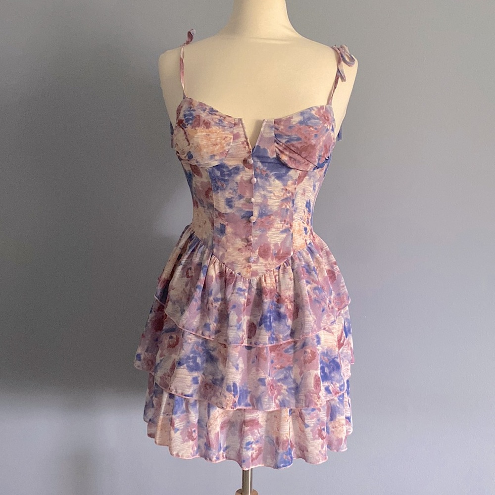 Tie Dye Layered Corset Dress from Cider (S)